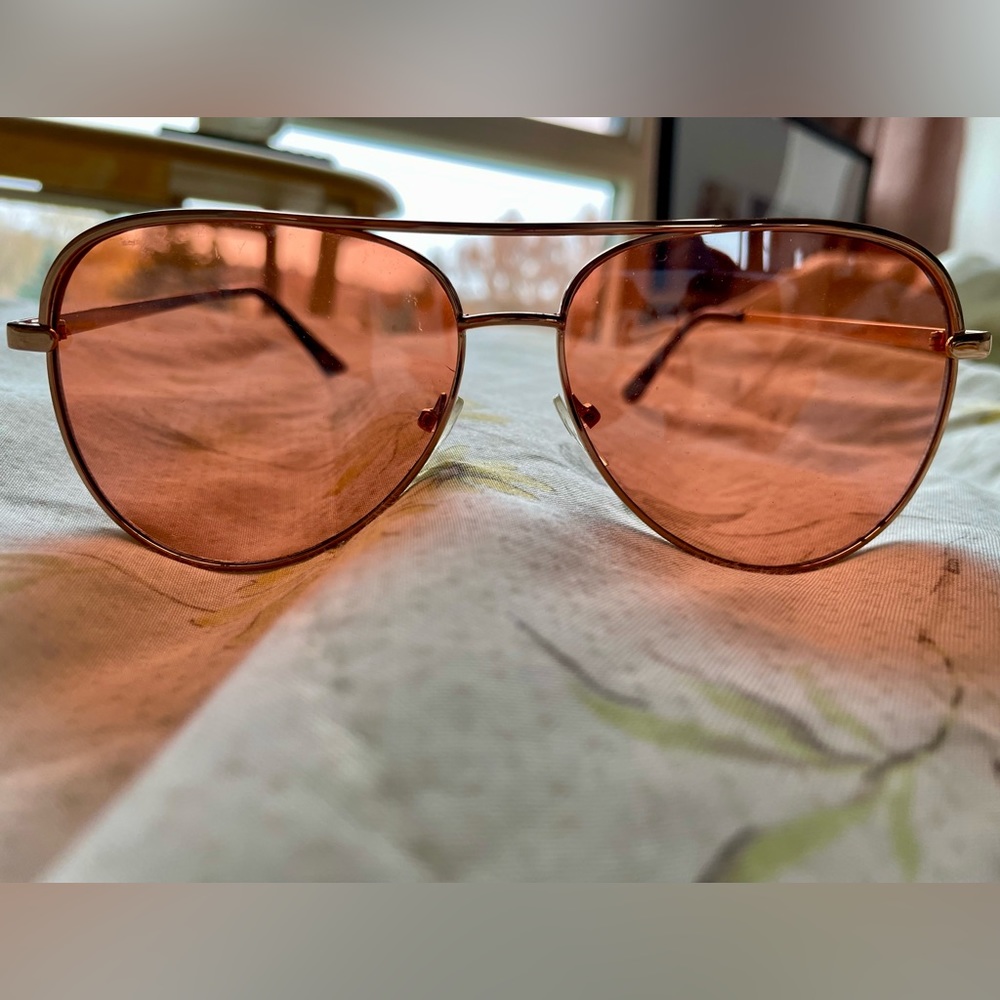 Salmon-tinted sunglasses